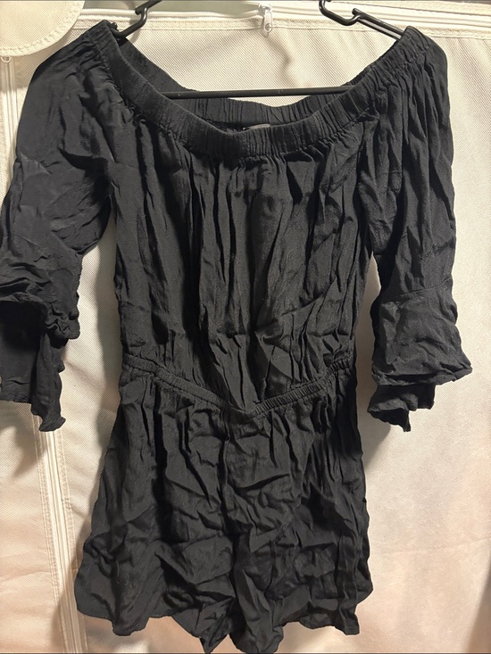 Express Pants - Express Black Off the Shoulder Romper